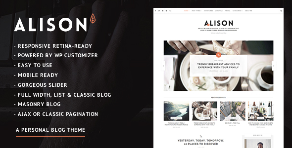 Alison Personal Blog Theme