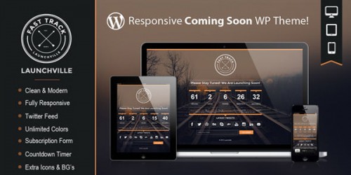 Responsive coming soon WordPress Theme